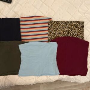 Lot of 5 tube tops Express & American Eagle AE tube tops medium real nice